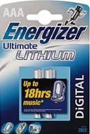 2 stuks Energizer lithium AAA batterijen 1100 mAh